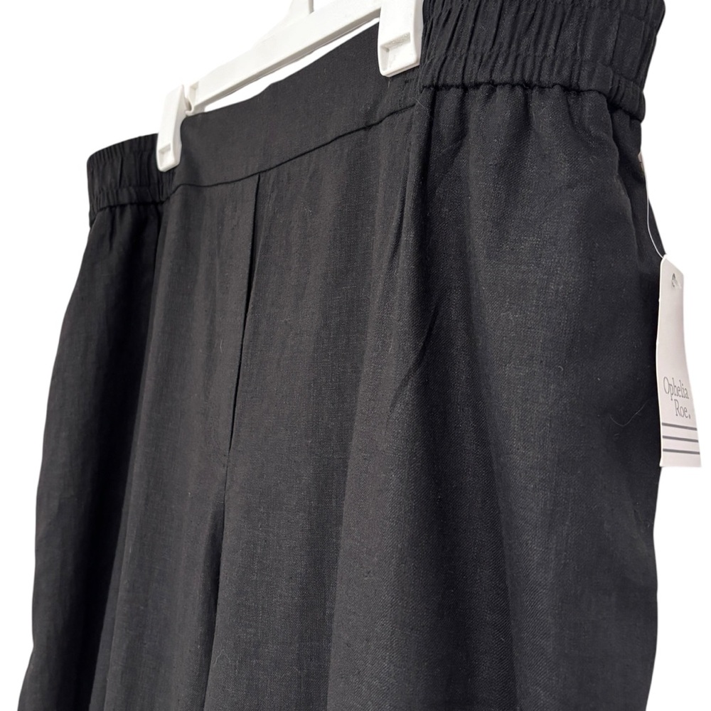 Ophelia Roe Wide Leg Black Linen Blend Pants NWT Size 2X Stretch Womens - Picture 2 of 8